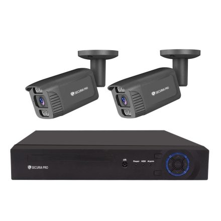 Securia Pro IP kamerarendszer NVR2CHV4S-B smart, fekete Felvétel: merevlemez nélkül