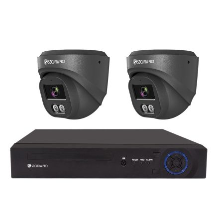 Securia Pro IP kamerarendszer NVR2CHV4S-B DOME smart, fekete Felvétel: merevlemez nélkül