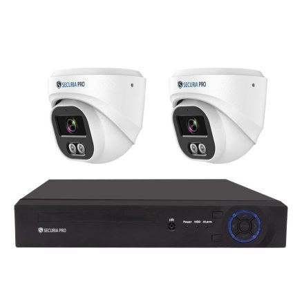 Securia Pro IP kamerarendszer NVR2CHV4S-W DOME smart, fehér Felvétel: merevlemez nélkül