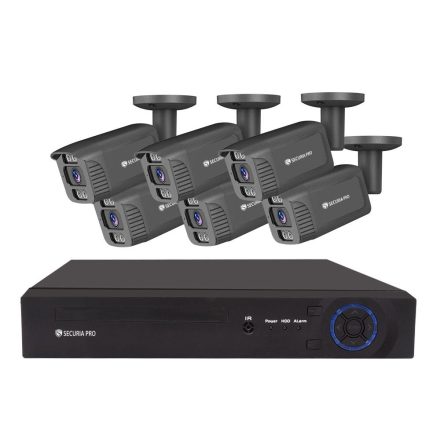 Securia Pro IP kamerarendszer NVR6CHV4S-B smart, fekete Felvétel: merevlemez nélkül