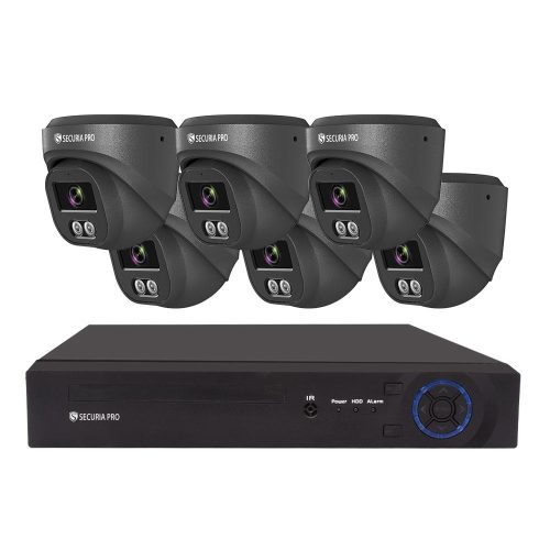   Securia Pro IP kamerarendszer NVR6CHV4S-B DOME smart, fekete Felvétel: merevlemez nélkül