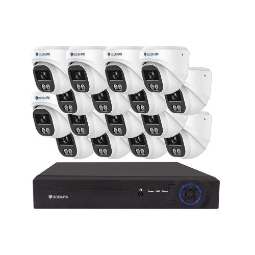   Securia Pro IP kamerarendszer NVR16CHV4S-W DOME smart, fehér Felvétel: merevlemez nélkül